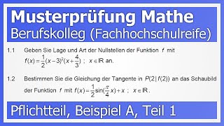 Mathe Fach Abi Musterprüfung BW Pflichtteil Beispiel A Teil 1  How to Mathe [upl. by Montgomery]