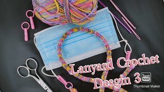 Tutorial Lanyard Crochet 😷 i cord Desgin 3  VERSI 2 CROCHET HOOK [upl. by Etem]