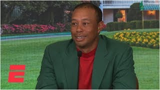 Tiger Woods reacts after unreal win at The Masters  Golf [upl. by Aynor]