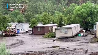 Flooding and fire in Ruidoso damages New Mexico town Las Vegas NM impact [upl. by Suzzy]