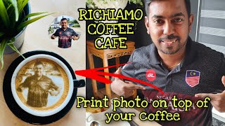 Print your photo on top of your coffee  Richiamo Coffee Café  Nice place to spend time with family [upl. by Lamberto]