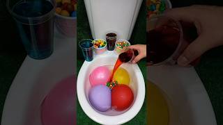 Experiment  Colorful Candy VS Rainbow Balloons Cola Fanta Sprite and Mentos in Toilet shorts [upl. by Asereht]