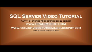 Stored procedures in sql server Part 18 [upl. by Anayi]