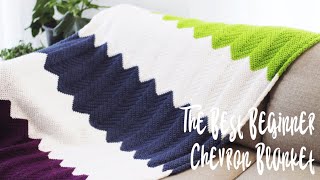 How to crochet the chevron blanket stitch • Best Crochet Chevron Blanket 4 Beginners [upl. by Krall]