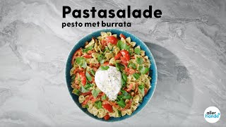 Pasta pesto salade met burrata maken  5 ingrediënten  Allerhande [upl. by Concettina]