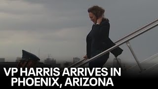 2024 Election VP Kamala Harris arrives in Phoenix [upl. by Nerdna]