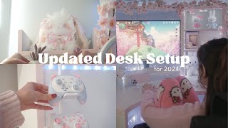 2024 cute desk setup gaming setup makeover ♥  Pinterest inspired Ikea minimalist  PC upgrade [upl. by Bender]