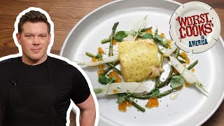 How to Make Salmon en Papillote with Tyler Florence  Worst Cooks in America  Food Network [upl. by Initsed910]