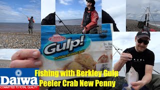 Beach Fishing with the Berkley Gulp Peeler Crab New Penny 2quot [upl. by Yellah345]