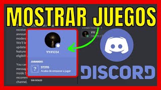 ✅COMO MOSTRAR EL JUEGO QUE ESTOY JUGANDO EN MI ESTADO DE DISCORD [upl. by Stevie]