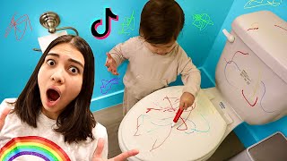 Son Destroys Bathroom Testing TikTok Parenting Hacks [upl. by Lyred]