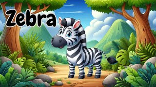 quotZebra Kids Song Zebra Adventure Fun Facts amp Songs About Zebras for Kids  Kiddy Cavequot [upl. by Egduj]