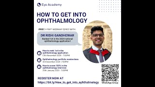 quotHow to get into ophthalmologyquot webinar series Part 1 How to rank 1st in the application [upl. by Huppert734]