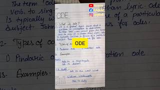 What is Ode  Ode in English Literature  Ode Example  ode sonnet englishliterature shorts [upl. by Hildegaard]