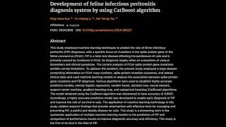 Development of feline infectious peritonitis diagnosis system by using CatBoost algorithm [upl. by Eila]