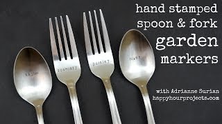 Hand Stamped Spoon and Fork Garden Markers [upl. by Faustus]