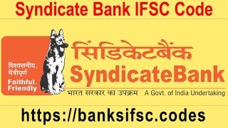 Syndicate Bank IFSC Code [upl. by Tammy]