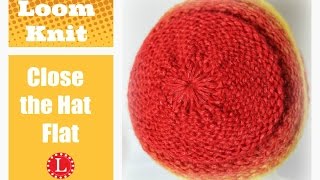 Loom Knit Hat  Finish the Hat Flat  No Bumps No Wrinkles Decreased Bindoff Castoff  Loomahat [upl. by Jolyn493]