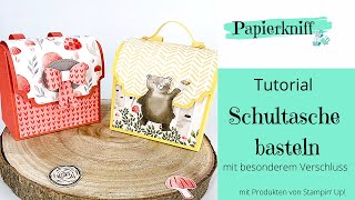 🎒Tutorial 🎒 Schultasche basteln mit besonderem Verschluss [upl. by Essej167]