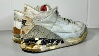 1994 Jordan 3 White Cement Restoration  From Trashed To Treasure [upl. by Fatima]