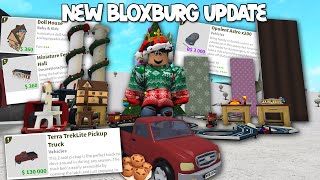 NEW BLOXBURG CHRISTMAS UPDATE NEW TRUCK ADVENT CALENDAR FOODS FURNITURE AND MORE [upl. by Eluj]