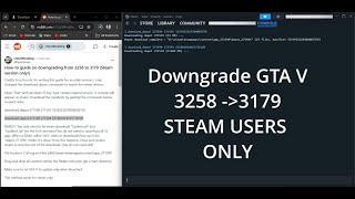 GTA 5 downgrade 1032580 to 3179 under 3 minutes steam users only scripthook error 3258 [upl. by Silliw81]