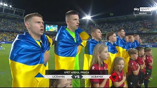 Ukraine vs Albania National Anthem  UEFA Nations League 202425 [upl. by Anahcar]