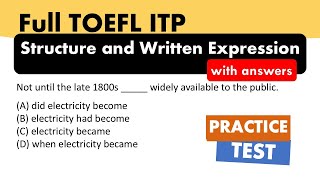 Full TOEFL ITP Structure amp Written Expression Practice Test with Answers  TOEFL Grammar Prep [upl. by Joannes]