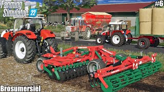 BROSUMERSIEL SPREADING LIME amp CULTIVATING COLLECTING STRAW BALES│BROSUMERSIEL 22│FS22│6 [upl. by Ahseined]