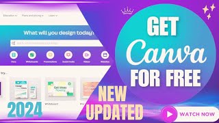 How To Get Canva Pro For Free   2024 [upl. by Oiled]