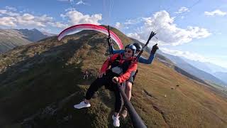 Summer Paragliding Tandem Flights Davos  Gleitschirm Tandemflug Davos [upl. by Llain]