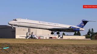 Everts Air Cargo MD 83 Landing At PAE From CNO [upl. by Ahsets]