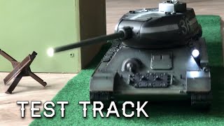 Taigen T3485 Full Metal RC Tank Indoor Test Track 4K [upl. by Atnod588]