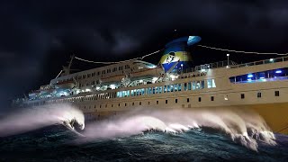 Traghetto nella tempesta mare spaventoso nella rada di Calvi Corsica [upl. by Ibrahim]