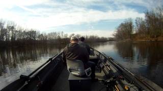 Steelhead fishing from my uncles Fish Rite jet boat on Grand River [upl. by Ayomat]