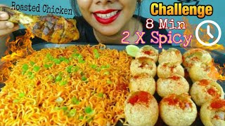 EATING SPICY SAMYANG RAMEN NOODLES amp SUPER SPICY 🔥 PANIPURI CHALLENGE MUKBANG । BIG BITE।EATING SHOW [upl. by Cora]