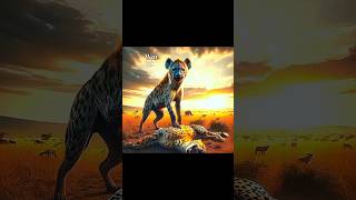 Hyena 🆚 Leopard  Tiger Lion Crocodile Mammoth animals vs hyena leopard shorts aiworldteam [upl. by Hueston876]