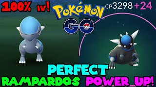 PERFECT IV RAMPARDOS MAX CP POWER UP IN POKEMON GO  Perfect Cranidos to Rampardos [upl. by Ahseele]