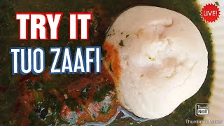 TRYING GHANAIAN FOODTUO ZAAFI  HOW TO MAKE TUO ZAAFI [upl. by Nameerf872]