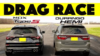 2024 Acura MDX Type S Races Dodge Durango Hemi humiliation follows Drag and Roll Race [upl. by Pegasus246]