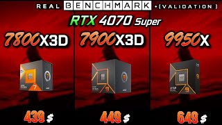 Ryzen 7 7800X3D vs 9 7900X3D vs 9 9950X  Test in 8 Games  1440p  RTX 4070 Super [upl. by Archy]