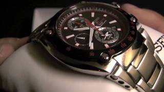 Seiko Sportura Watch SNA749P2 LE F1 Honda Racing Team Video Review [upl. by Ahsilam984]