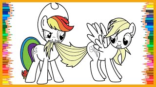 🎨🦄Coloring Swap Applejack amp Rainbow Dash  ColoringPaintingDrawing amp Color Swap [upl. by Theis]