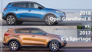 2018 Opel Grandland X vs 2017 Kia Sportage technical comparison [upl. by Kimberli]