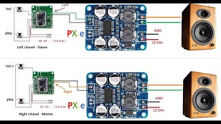 How to pair 2 QCC3008 play TWS mode  kết nối hai module QCC3008 chạy song song  PupXoan Electric [upl. by Losse616]