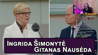 Šimonytė  Nausėda  NUOSTABŪS TV3 DEBATAI  Karalius Reaguoja [upl. by Nitsir]