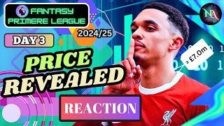 FPL PRICE REVEALED  DAY 3  FPL 2425 [upl. by Trevlac]