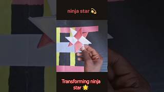 Transforming ninja star 🌟l paper ninja star shorts [upl. by Tecil]