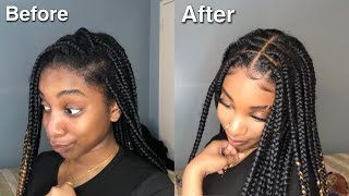 How to REFRESHRETOUCH KNOTLESS BRAIDS  No Take Down QUICK amp EASY [upl. by Erna]