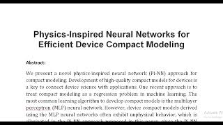 Physics Inspired Neural Networks for Efficient Device Compact Modeling [upl. by Masuh]